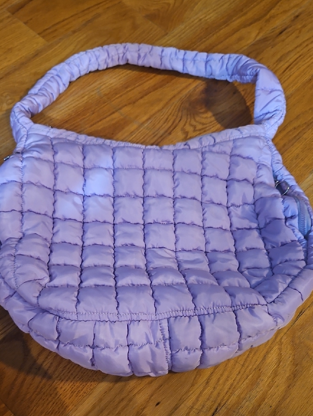 Quilted Puff Shoulder Bag in Lavender